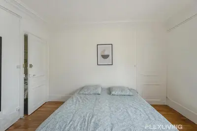 Un ou plusieurs lits dans un hébergement de l'établissement Flexliving - Room - Henri Sellier - Suresnes 92