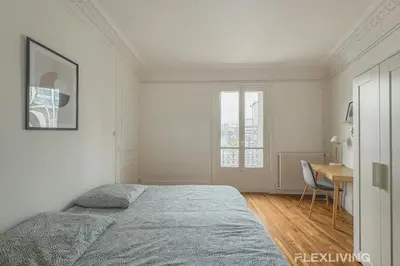 Un ou plusieurs lits dans un hébergement de l'établissement Flexliving - Room - Henri Sellier - Suresnes 92