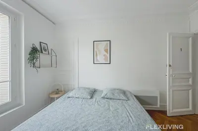 Un ou plusieurs lits dans un hébergement de l'établissement Flexliving - Room - Henri Sellier - Suresnes 92