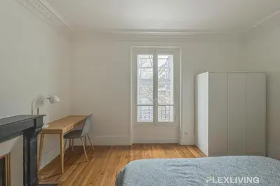 Un ou plusieurs lits dans un hébergement de l'établissement Flexliving - Room - Henri Sellier - Suresnes 92