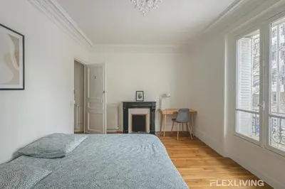 Un ou plusieurs lits dans un hébergement de l'établissement Flexliving - Room - Henri Sellier - Suresnes 92
