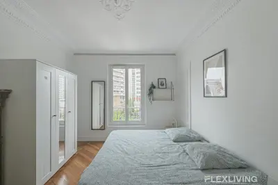 Un ou plusieurs lits dans un hébergement de l'établissement Flexliving - Room - Henri Sellier - Suresnes 92