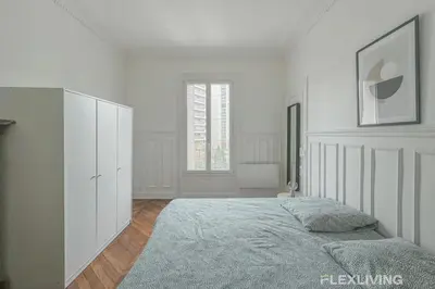Un ou plusieurs lits dans un hébergement de l'établissement Flexliving - Room - Henri Sellier - Suresnes 92