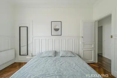 Un ou plusieurs lits dans un hébergement de l'établissement Flexliving - Room - Henri Sellier - Suresnes 92