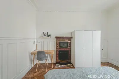Un ou plusieurs lits dans un hébergement de l'établissement Flexliving - Room - Henri Sellier - Suresnes 92