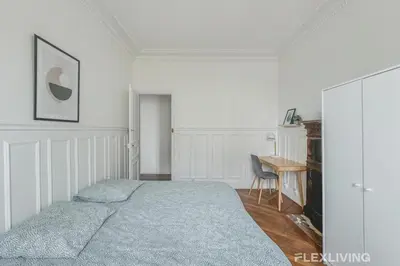 Un ou plusieurs lits dans un hébergement de l'établissement Flexliving - Room - Henri Sellier - Suresnes 92