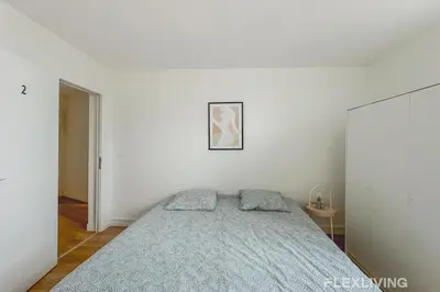 Un ou plusieurs lits dans un hébergement de l'établissement Flexliving - Room - Henri Sellier - Suresnes 92