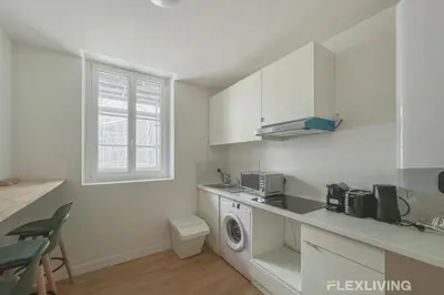 Cuisine ou kitchenette dans l'établissement Flexliving - Room - Henri Sellier - Suresnes 92