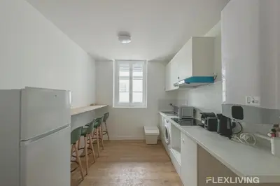 Cuisine ou kitchenette dans l'établissement Flexliving - Room - Henri Sellier - Suresnes 92