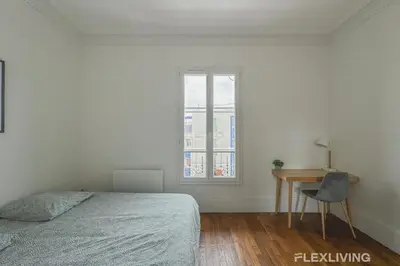 Un ou plusieurs lits dans un hébergement de l'établissement Flexliving - Room - Henri Sellier - Suresnes 92
