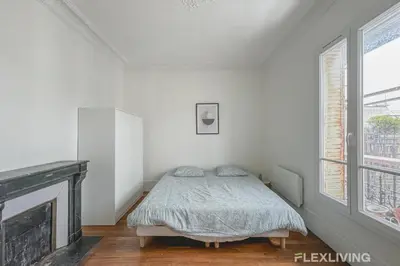 Un ou plusieurs lits dans un hébergement de l'établissement Flexliving - Room - Henri Sellier - Suresnes 92