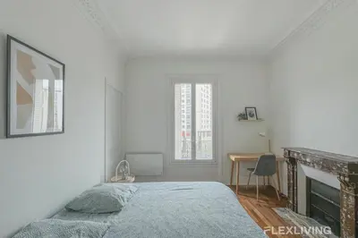Un ou plusieurs lits dans un hébergement de l'établissement Flexliving - Room - Henri Sellier - Suresnes 92