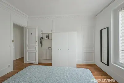 Un ou plusieurs lits dans un hébergement de l'établissement Flexliving - Room - Henri Sellier - Suresnes 92