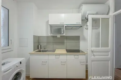 Cuisine ou kitchenette dans l'établissement Flexliving - Room - Henri Sellier - Suresnes 92