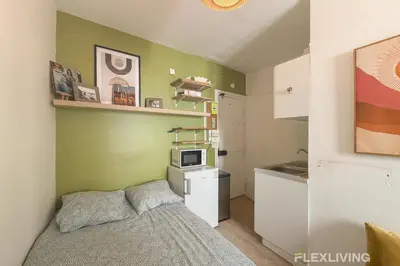 Cuisine ou kitchenette dans l'établissement Flexliving - Lovely studio near Jardin des Plantes