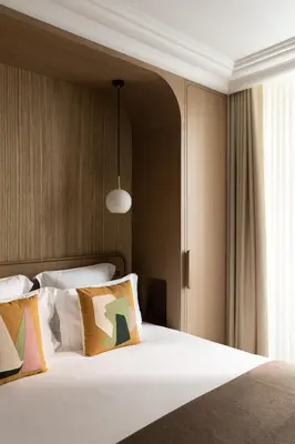 Un ou plusieurs lits dans un hébergement de l'établissement HIGHSTAY - Luxury Serviced Apartments - Bourse