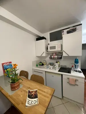 Cuisine ou kitchenette dans l'établissement Cozy Parisian Flat in 15th Arr