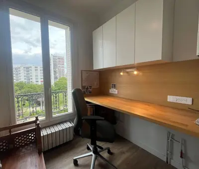 Cuisine ou kitchenette dans l'établissement Paris park view 5 bedrooms familly subway 6