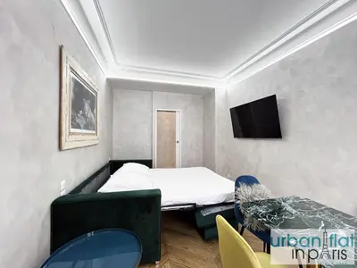 Un ou plusieurs lits dans un hébergement de l'établissement Urban Flat 180 - Charmant Appartement au coeur du Marais