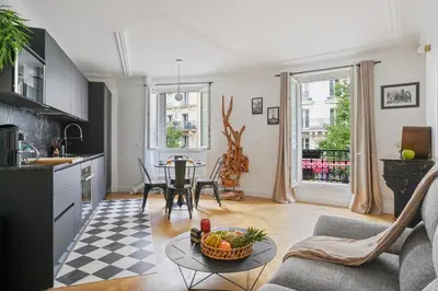 Coin salon dans l'établissement Magnifique appartement au cœur du XVIIIème
