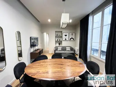 Coin salon dans l'établissement Urban Flat 110 - Luxury 3 Bedroom near Galeries Lafayette
