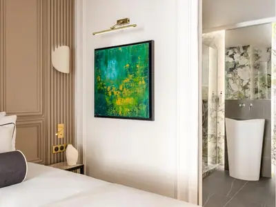 Un ou plusieurs lits dans un hébergement de l'établissement Merveil - Signature Suite -Tour Eiffel-Grenelle II