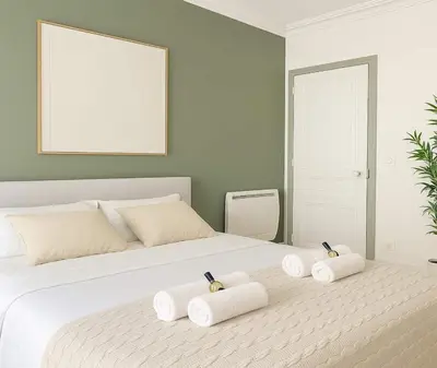 Un ou plusieurs lits dans un hébergement de l'établissement Arc de Triomphe - Premium apartment with lift for 6
