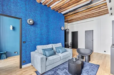 Coin salon dans l'établissement Charming apartment 1 bedroom by Studio Prestige