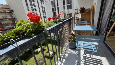 Balcon ou terrasse dans l'établissement Appt 2 Chambres Vue Tour Eiffel