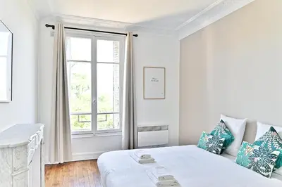 Un ou plusieurs lits dans un hébergement de l'établissement Appartement Spacieux et paisible Magnifique Vue
