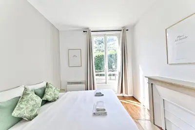 Un ou plusieurs lits dans un hébergement de l'établissement Appartement Spacieux et paisible Magnifique Vue