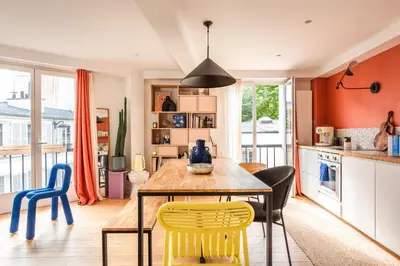 Cuisine ou kitchenette dans l'établissement Charming Apartment - Montmartre - 4 guests