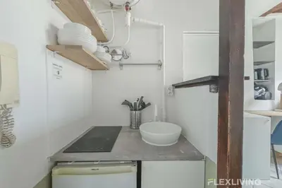 Cuisine ou kitchenette dans l'établissement Flexliving - Studio - Poitou