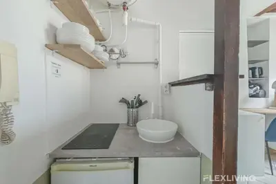 Cuisine ou kitchenette dans l'établissement Flexliving - Studio - Poitou