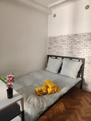 Un ou plusieurs lits dans un hébergement de l'établissement Charmant appartement 9eme