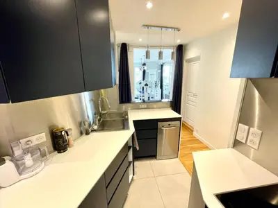 Cuisine ou kitchenette dans l'établissement Lovely Montmartre apartment