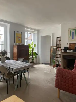 Coin salon dans l'établissement Charming Apartment Paris Saint Germain Saint Michel