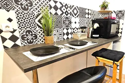 Cuisine ou kitchenette dans l'établissement Appartement Paris Mangin