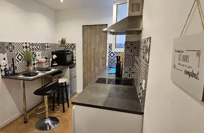 Cuisine ou kitchenette dans l'établissement Appartement Paris Mangin