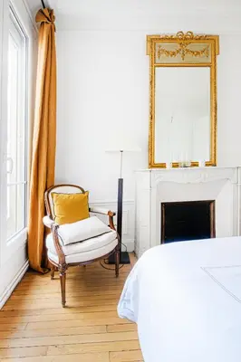 Un ou plusieurs lits dans un hébergement de l'établissement Appartement d'une chambre près de Montmartre