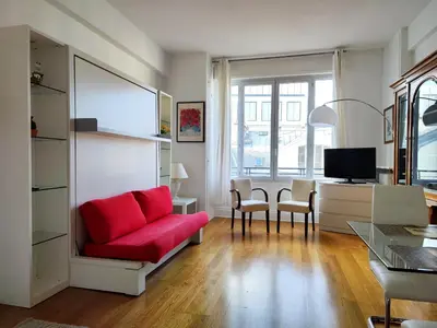 Télévision ou salle de divertissement dans l'établissement Paris 8 Elegant Apartment on Prestigious Franklin Roosevelt Avenue