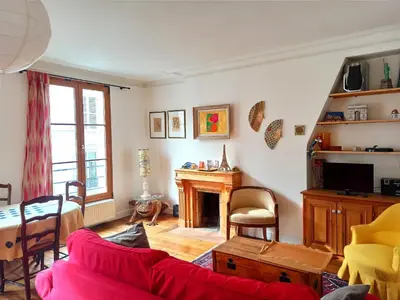 Coin salon dans l'établissement Stay in central Paris near Arc de Triomphe