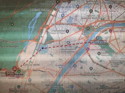 Plan de l'établissement Studette meublée, Ranelagh Paris 16e
