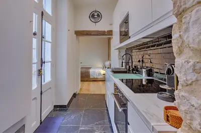 Cuisine ou kitchenette dans l'établissement Chic Paris flat near Luxembourg garden and Odéon