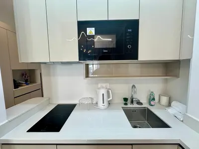 Cuisine ou kitchenette dans l'établissement Comfortable apartment near Marais Beaubourg
