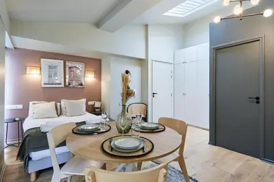 Un ou plusieurs lits dans un hébergement de l'établissement Residence centre de Paris by Studio prestige
