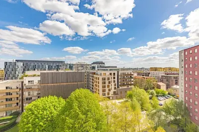 Vue générale sur Bagneux ou vue de la ville depuis l'appartement
