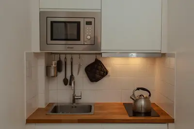 Cuisine ou kitchenette dans l'établissement Cosy one bedroom close to Paris & Stade de France