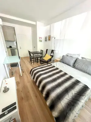 Coin salon dans l'établissement Studio de charme à Montrouge - 20 m² - Internet inclus