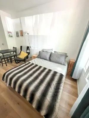 Un ou plusieurs lits dans un hébergement de l'établissement Studio de charme à Montrouge - 20 m² - Internet inclus